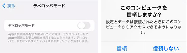 iphone デベロッパモード
