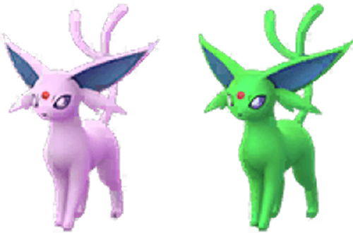 ポケモン go 通常色と色違いエーフィ 