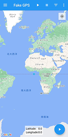 Fake GPS　マップの画面