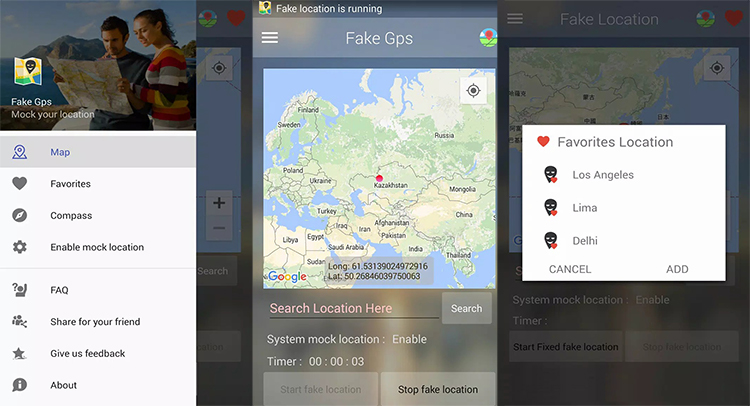 偽の場所 位置変更