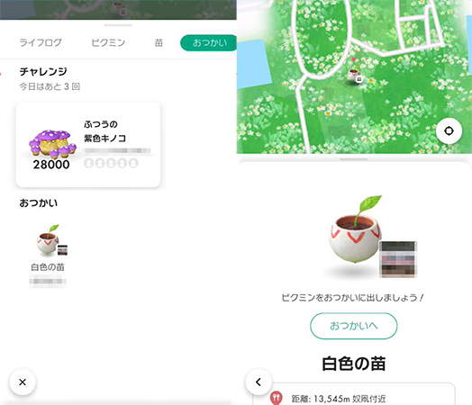 ピクミンブルーム ライフログ おつかい