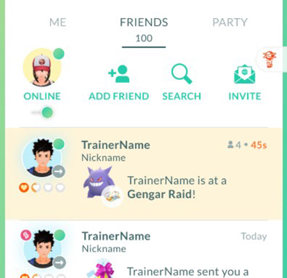 ポケモン go フレンドリストからレイドバトルに参加