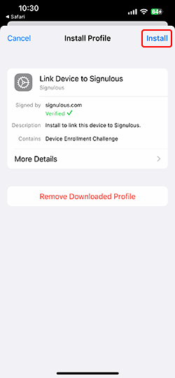 link device to signulous ios