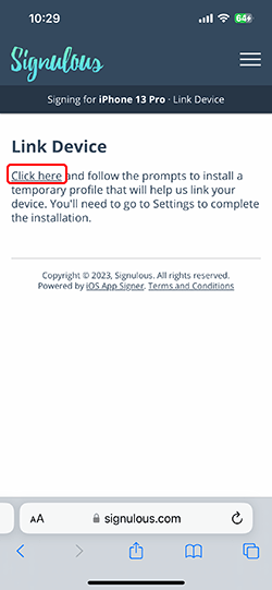 link your device ios