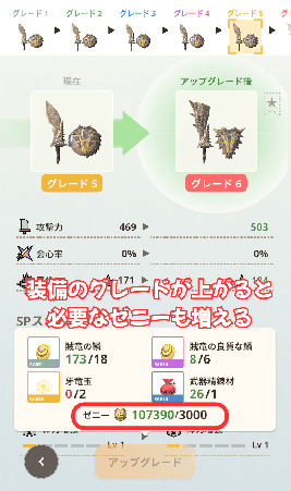 モンハンnow ゼニー 装備強化