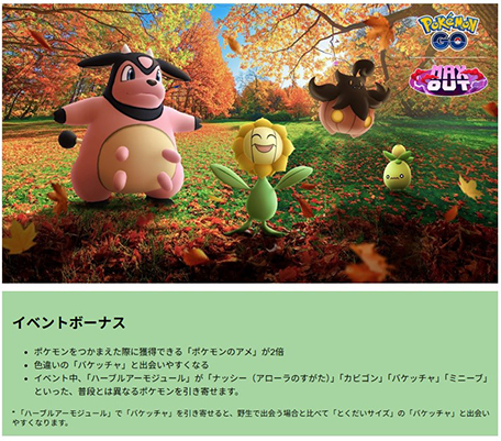 ポケモンGO イベントボーナス ハーブルアー