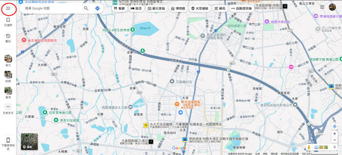 電腦上開啟Google Map時間軸