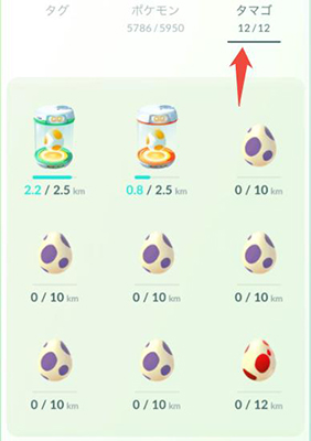 ポケモン go タマゴの枠