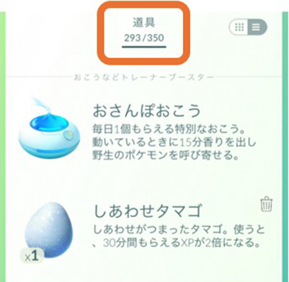 ポケモン go 道具 上限
