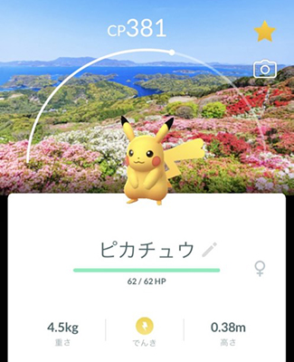 ポケモンgo ロケーション背景付きのピカチュウ