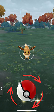 ポケモンGO カーブボールを投げる