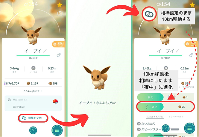 ポケモン go ブラッキー 進化 方法