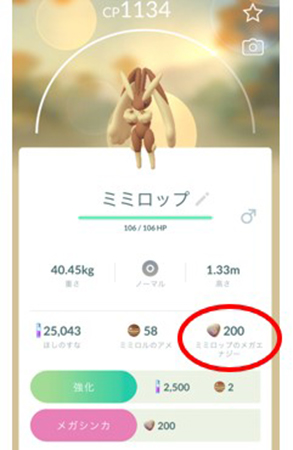 ポケモン go メガエナジー 確認