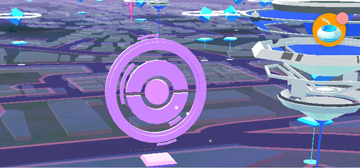 ポケストップはブルーから紫に変化