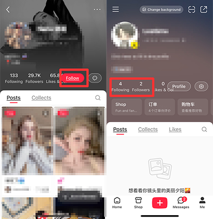 小紅書 フォロー