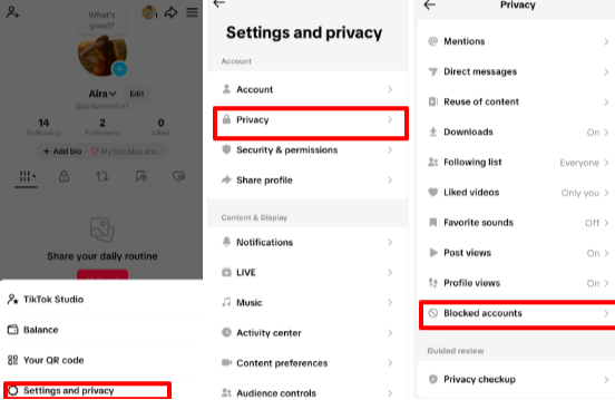 Select Blocked Accounts