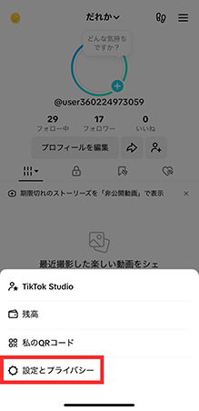 TikTok 設定
