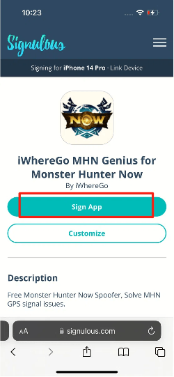 sign app mhn ios