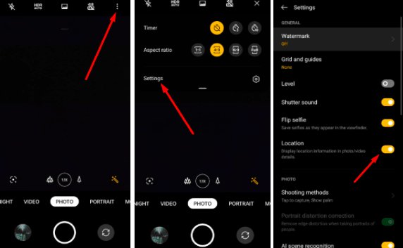 Avoid Sending Locations from camera