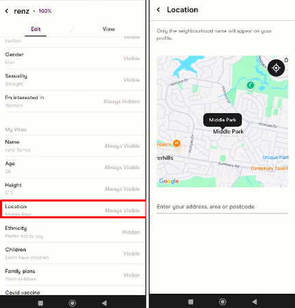 Type Location Address or Postcode