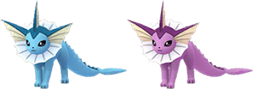 ポケモン go 通常色と色違いシャワーズ 