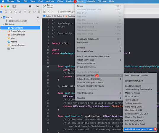 Xcode GPXファイルをインポート